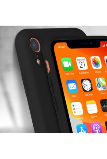 Cover Semirigida per iPhone XR con Cordino e Interno Soft-touch - Nera