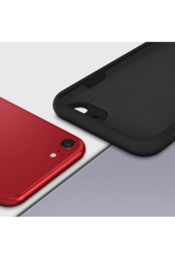 Cover Semirigida per iPhone 7 8 SE 2020/2022 con Cordino e Interno Soft-touch - Nera