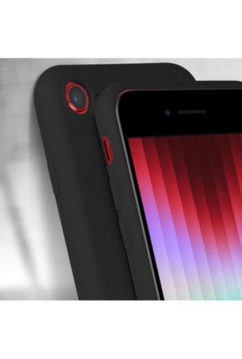 Cover Semirigida per iPhone 7 8 SE 2020/2022 con Cordino e Interno Soft-touch - Nera