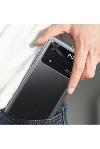 Cover in Gel di Silicone per Xiaomi Poco M4 Pro 4G Extra-sottile 0 3 mm Second Skin - Trasparente