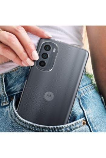 Cover protettiva per Motorola Moto G62 5G in silicone flessibile ultra-sottile e trasparente