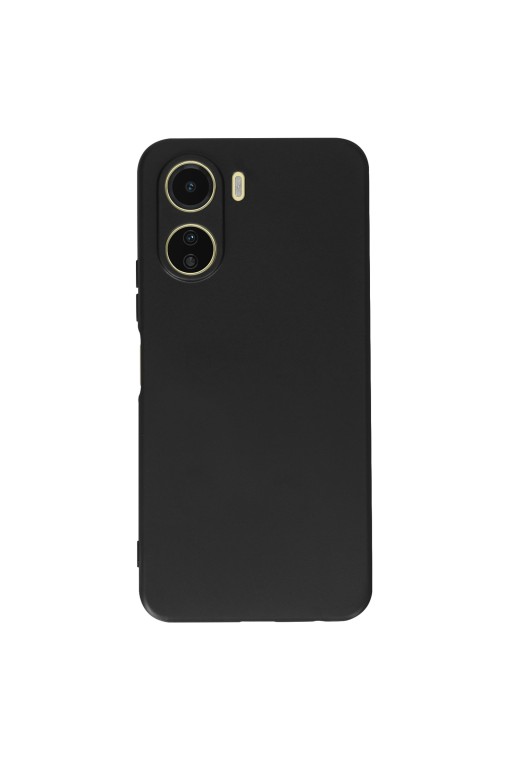 Cover per Vivo Y16 in gel di silicone con finitura opaca anti-macchie – nera