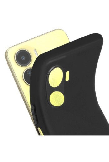 Cover per Vivo Y16 in gel di silicone con finitura opaca anti-macchie – nera