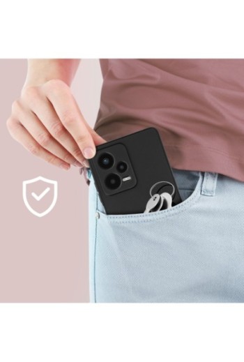 Cover per Xiaomi Redmi Note 12 Pro 5G / 12 Pro Plus 5G in gel di silicone flessibile opaco anti-macchie – nera