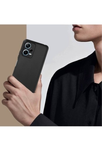Cover per Xiaomi Redmi Note 12 5G in gel di silicone flessibile opaco anti-macchie – nera