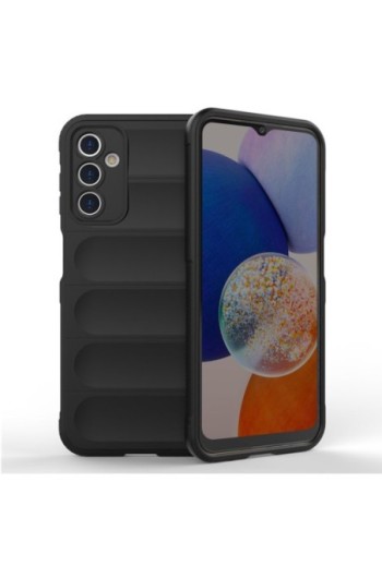 Cover per Samsung Galaxy A14 5G e 4G in silicone flessibile robusta e anti-graffi - nera