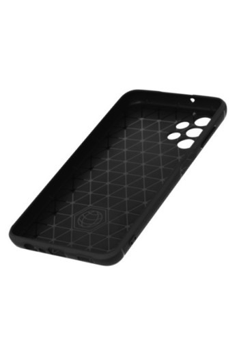 Cover in Silicone per Samsung Galaxy A04s / A13 4G / A13 5G Effetto Carbonio ed Alluminio Spazzolato - Nera