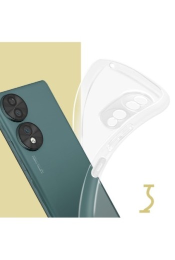 Cover in gel di silicone per Honor 70 sottile e resistente - bianco traslucido