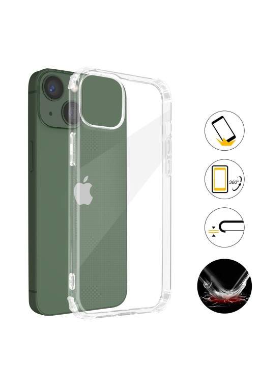 Cover Anti-urto per iPhone 13 Mini Gel di Silicone con Angoli Bumper - Trasparente