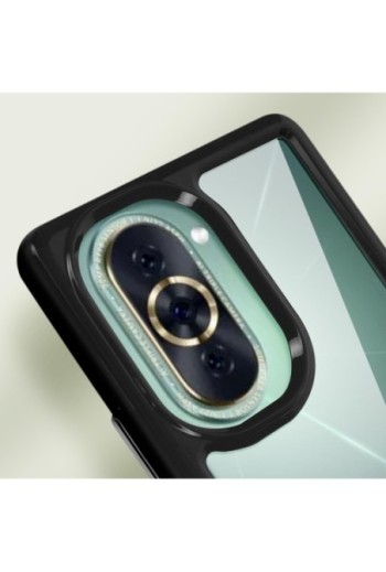 Cover antiurto per Huawei Nova 10 con retro rigido e blocco fotocamera rialzato - bordo nero