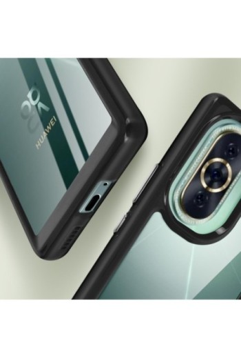 Cover antiurto per Huawei Nova 10 con retro rigido e blocco fotocamera rialzato - bordo nero