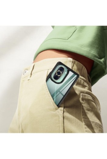 Cover antiurto per Huawei Nova 10 con retro rigido e blocco fotocamera rialzato - bordo nero