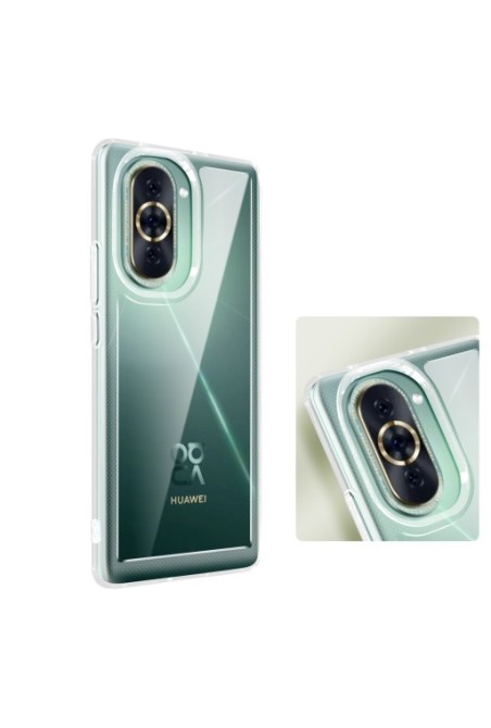 Cover antiurto per Huawei Nova 10 con retro rigido e blocco fotocamera rialzato - trasparente