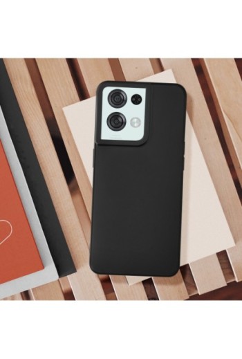 Cover in Gel di Silicone per Oppo Reno 8 Pro 5G Flessibile e Ultra-sottile - Nera