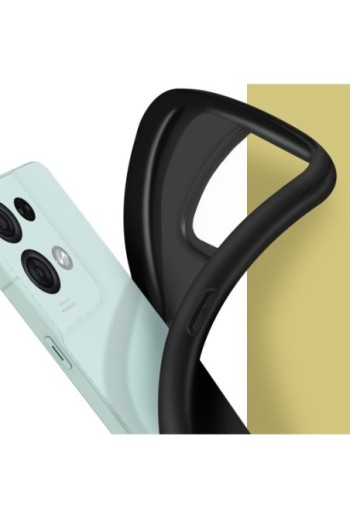 Cover in Gel di Silicone per Oppo Reno 8 Pro 5G Flessibile e Ultra-sottile - Nera