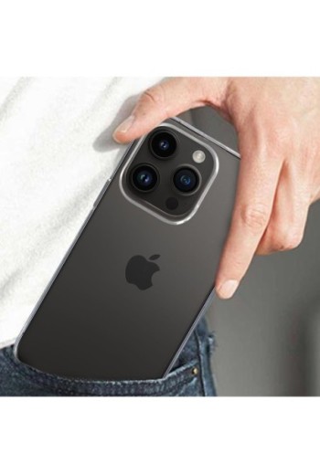 Cover in Gel di Silicone per iPhone 14 Pro Max Extra-sottile 0 3 mm Second Skin - Trasparente