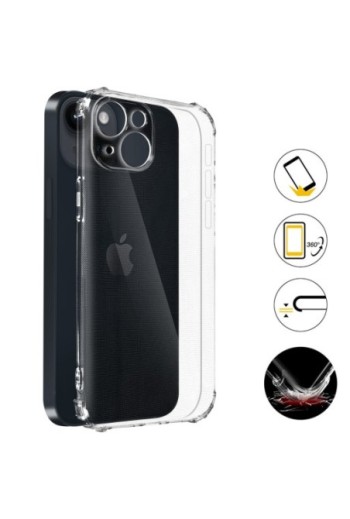 Cover Anti-urto per iPhone 14 Gel di Silicone con Angoli Bumper - Trasparente