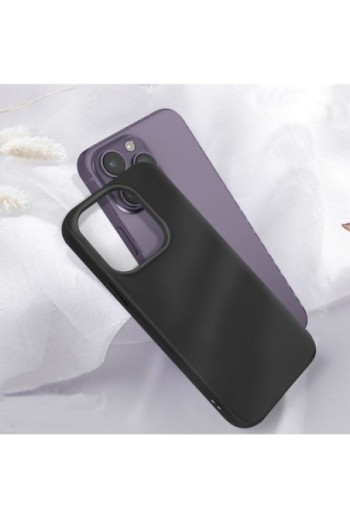 Cover per iPhone 14 Pro Max in Gel di Silicone Opaca Antiscivolo - Nera