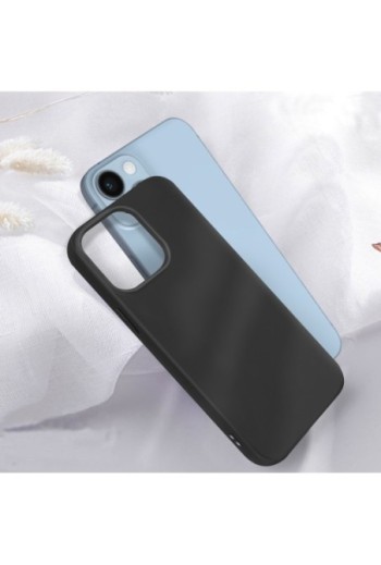 Cover per iPhone 14 Plus in Gel di Silicone Opaca Antiscivolo - Nera