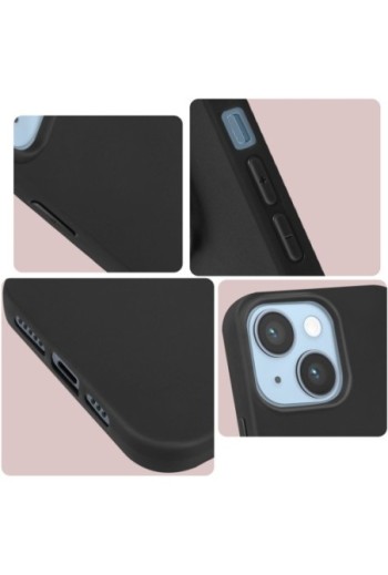 Cover per iPhone 14 Plus in Gel di Silicone Opaca Antiscivolo - Nera