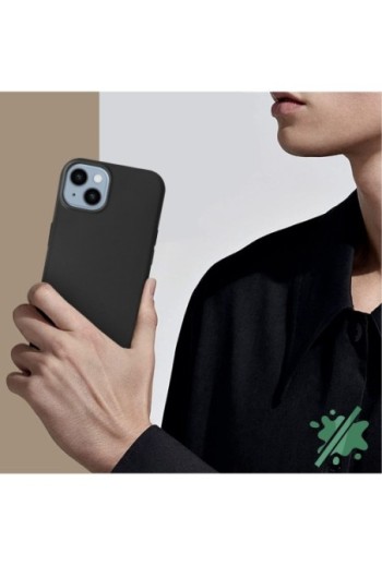 Cover per iPhone 14 Plus in Gel di Silicone Opaca Antiscivolo - Nera