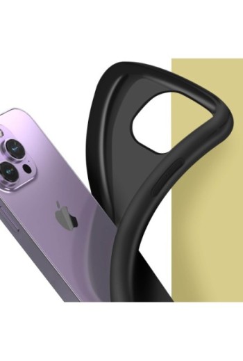 Cover in Gel di Silicone per iPhone 14 Pro Max Flessibile e Ultra-sottile - Nera