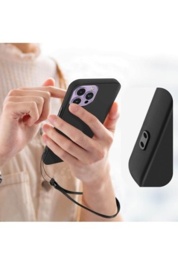 Cover in Gel di Silicone per iPhone 14 Pro Max Flessibile e Ultra-sottile - Nera