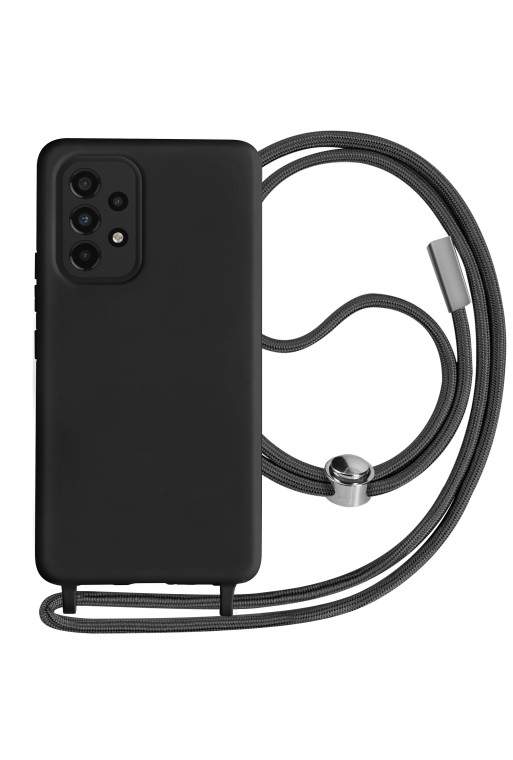 Cover Semirigida per Samsung Galaxy A33 5G con Cordino e Interno Soft-touch - Nera