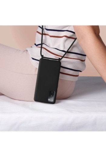 Cover Semirigida per Samsung Galaxy S20 FE con Cordino e Interno Soft-touch - Nera