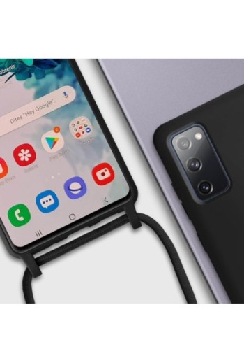 Cover Semirigida per Samsung Galaxy S20 FE con Cordino e Interno Soft-touch - Nera