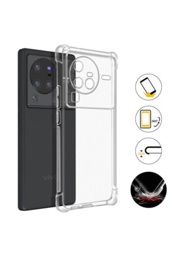 Cover Anti-urto per Vivo X80 Pro Gel di Silicone con Angoli Bumper - Trasparente