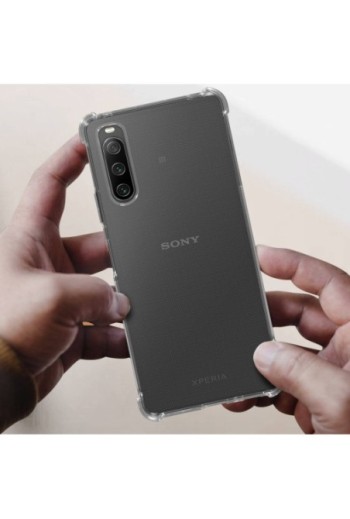 Cover Anti-urto per Sony Xperia 10 IV Gel di Silicone con Angoli Bumper - Trasparente