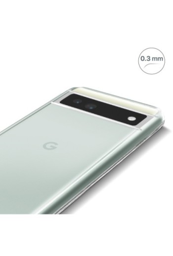 Cover in Gel di Silicone per Google Pixel 6a Extra-sottile 0 3 mm Second Skin - Trasparente