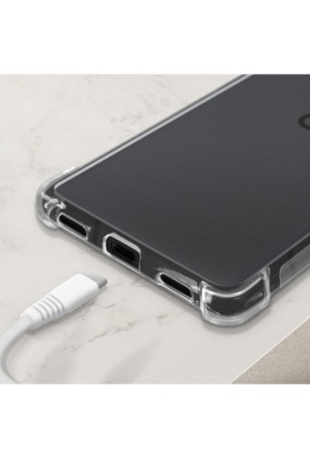Cover Anti-urto per Google Pixel 6a gel di Silicone con Angoli Bumper - Trasparente