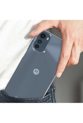 Cover in Gel di Silicone per Motorola Moto E32 Extra-sottile 0 3 mm Second Skin - Trasparente