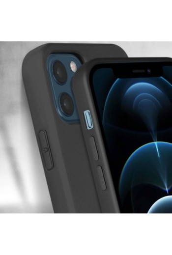 Cover Semirigida per iPhone 12 Pro Max con Cordino e Interno Soft-touch - Nera