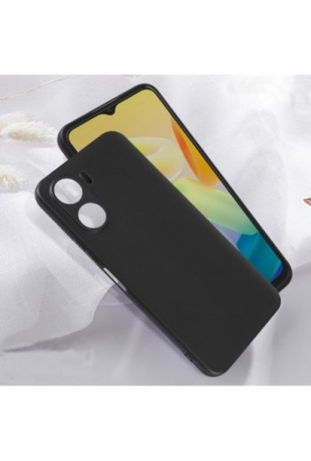 Cover per Vivo Y16 in gel di silicone con finitura opaca anti-macchie – nera