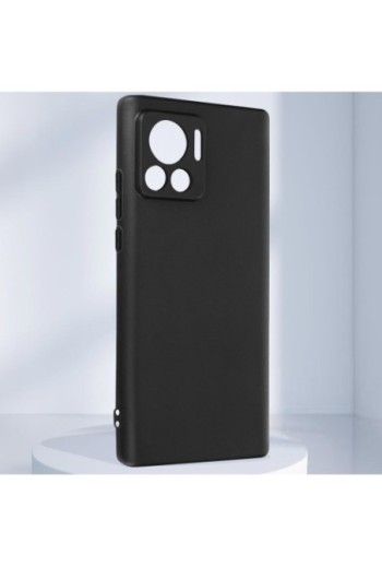 Cover per Motorola Edge 30 Ultra in gel di silicone con finitura opaca anti-macchie – nera