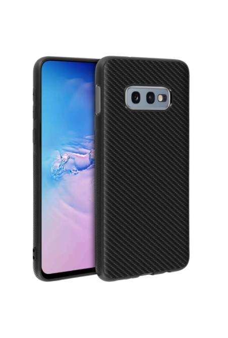 Cover Flessibile Effetto Carbonio Nero per Samsung Galaxy S10e