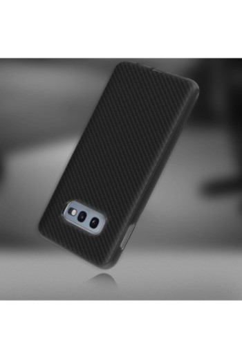 Cover Flessibile Effetto Carbonio Nero per Samsung Galaxy S10e