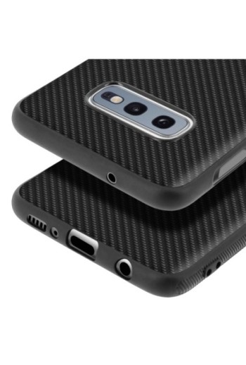 Cover Flessibile Effetto Carbonio Nero per Samsung Galaxy S10e