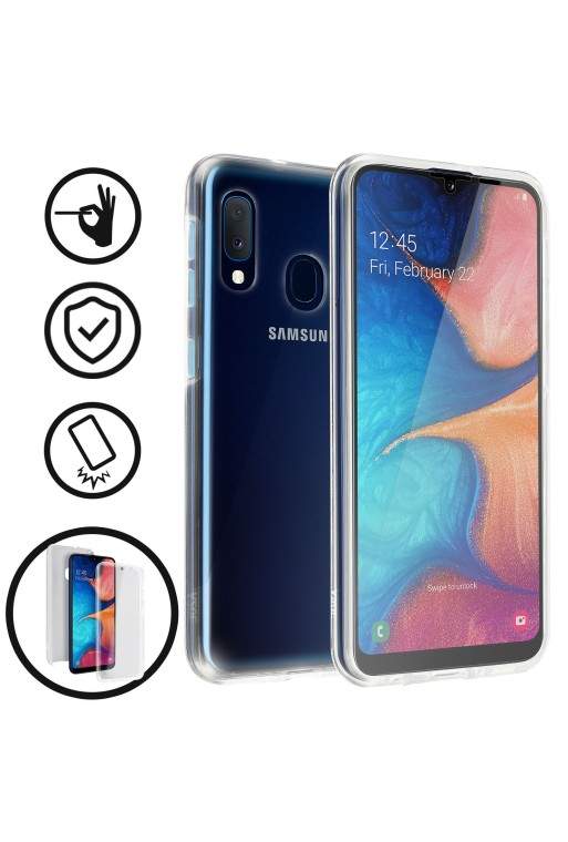 Cover protettiva Integrale Fronte / Retro Rigido - Trasparente per Samsung Galaxy A20e
