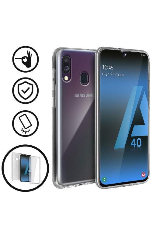 Cover protettiva Integrale Fronte / Retro Rigido - Trasparente per Samsung Galaxy A40
