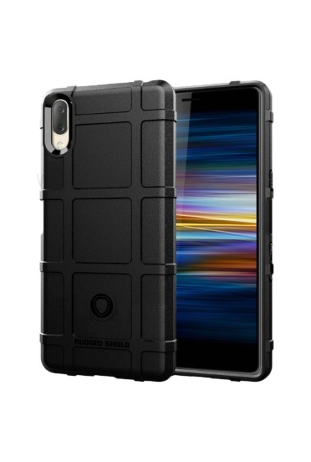 Cover Antiurto in Silicone design a Quadri in rilievo - Nero per Sony Xperia L3