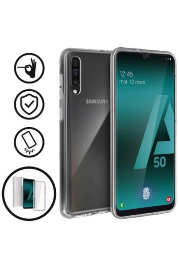 Cover protettiva Integrale Fronte / Retro Rigido - Trasparente per Samsung Galaxy A50