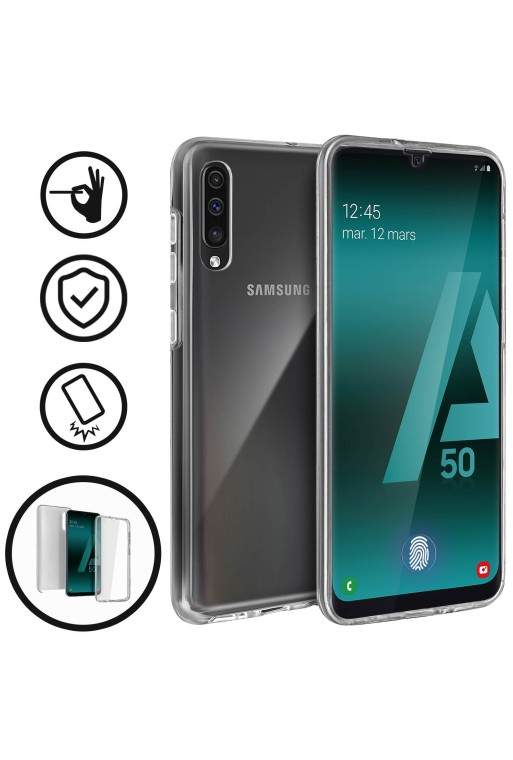 Cover protettiva Integrale Fronte / Retro Rigido - Trasparente per Samsung Galaxy A50