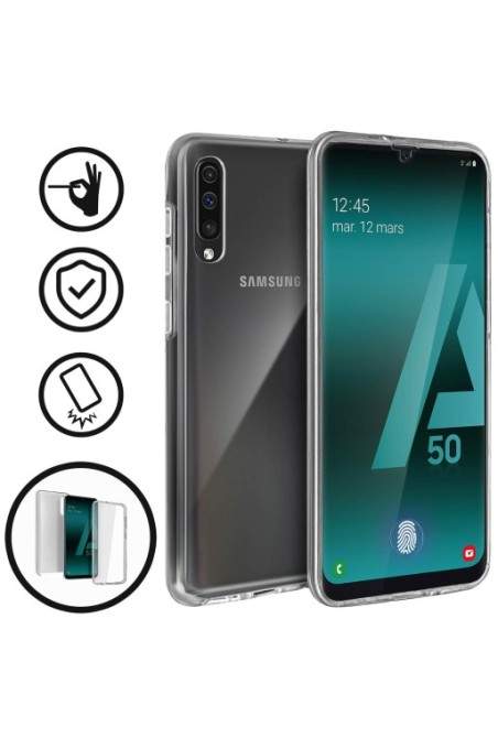 Cover protettiva Integrale Fronte / Retro Rigido - Trasparente per Samsung Galaxy A50