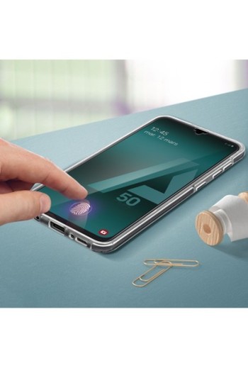 Cover protettiva Integrale Fronte / Retro Rigido - Trasparente per Samsung Galaxy A50