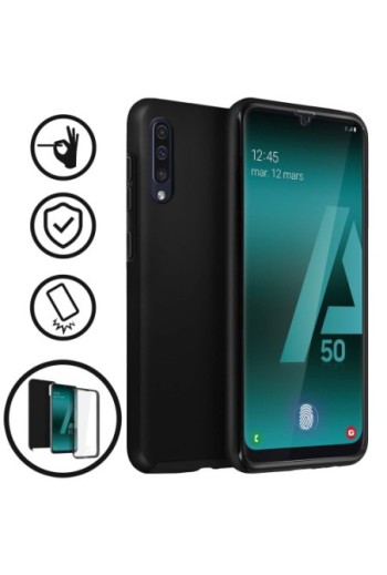 Cover protettiva Integrale Fronte / Retro Rigido - Nero per Samsung Galaxy A50