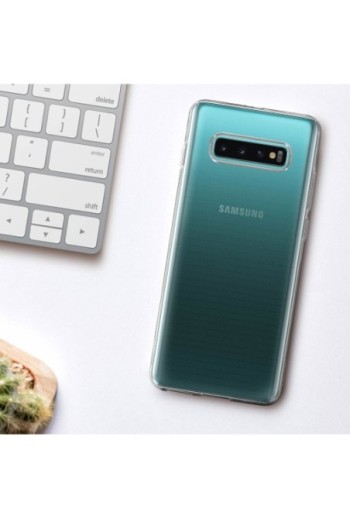 Cover in Silicone Gel Sottile e Resistente - Trasparente per Samsung Galaxy S10 Plus